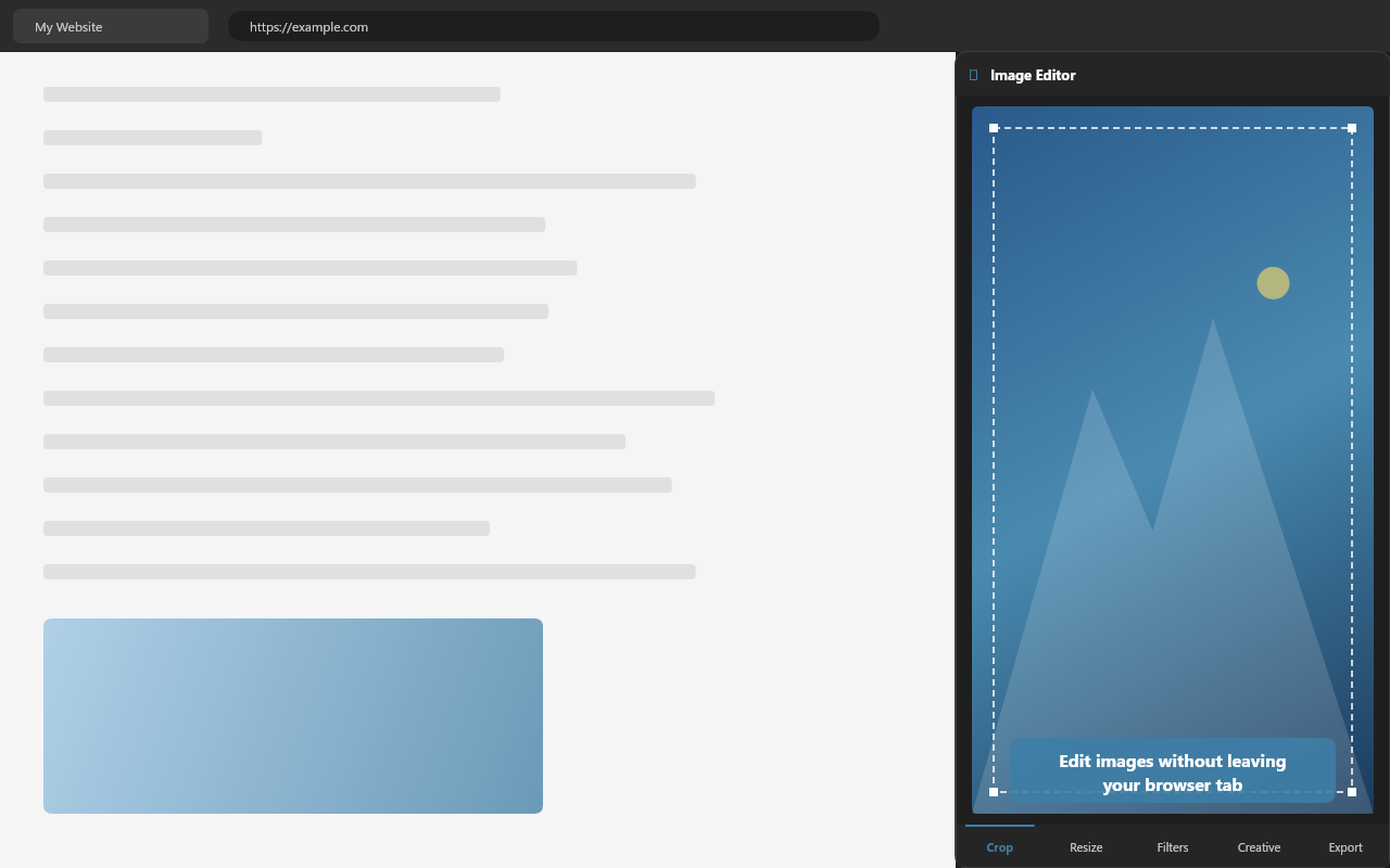 Image Editor side panel in browser