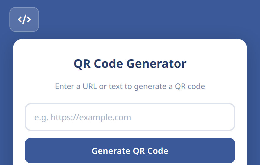 QR Code Generator compact view